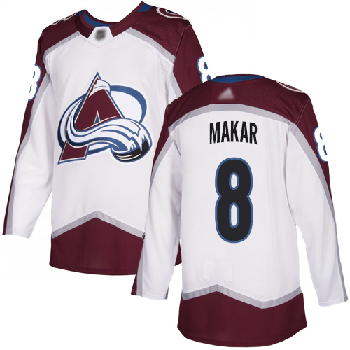 Adidas Colorado Avalanche Men #8 Cale Makar White Road Authentic Stitched NHL Jersey->colorado avalanche->NHL Jersey